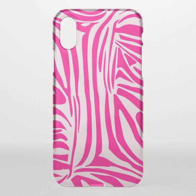 Pink zebra print uncommon iPhone case (Back)