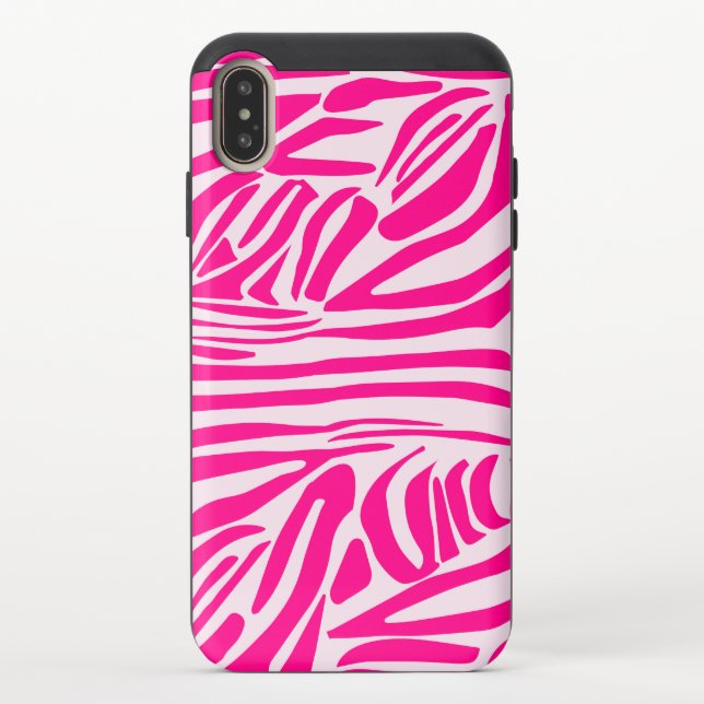 Pink zebra print uncommon iPhone case (Back)