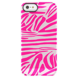 Pink zebra print permafrost iPhone SE/5/5s case