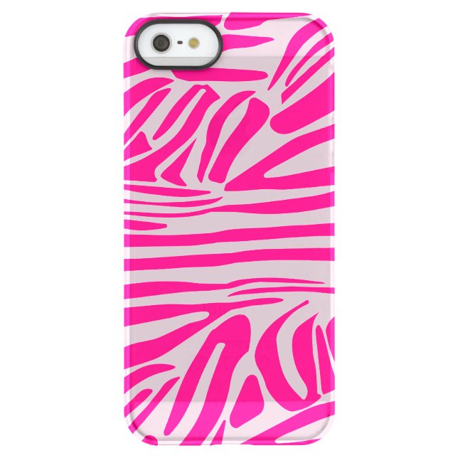 Pink zebra print uncommon iPhone case (Back)