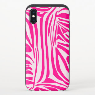 Pink zebra print iPhone x slider case
