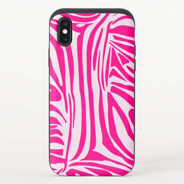 Pink zebra print uncommon iPhone case (Back)