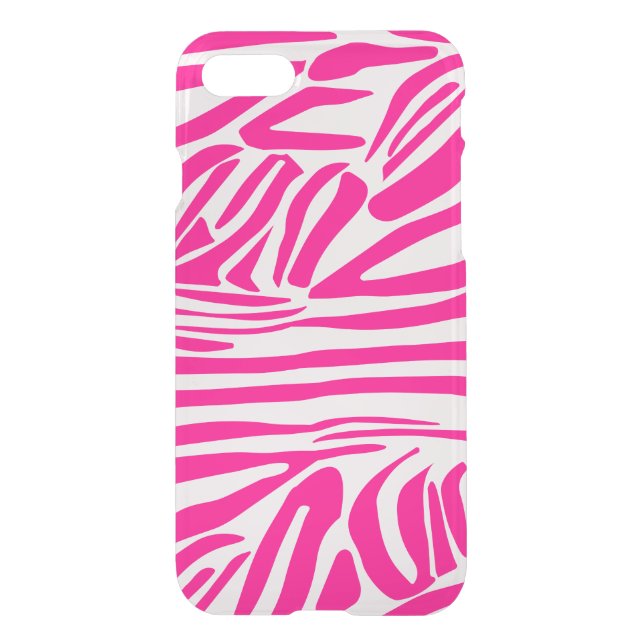 Pink zebra print uncommon iPhone case (Back)