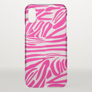 Pink zebra print iPhone XS case