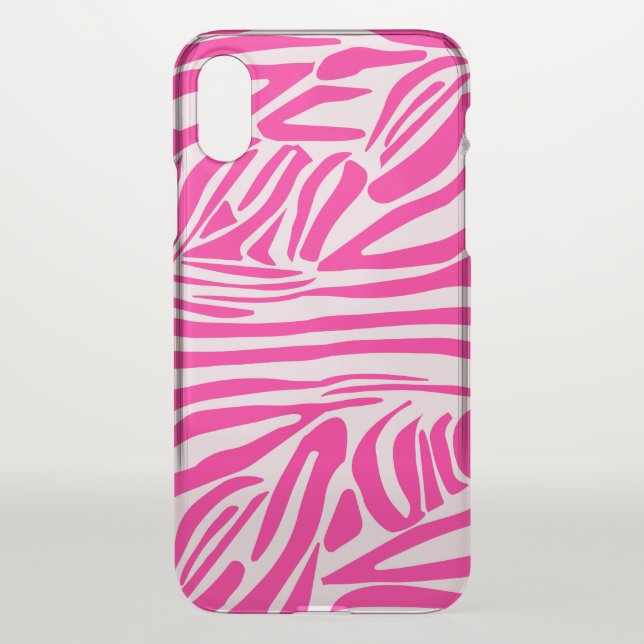 Pink zebra print uncommon iPhone case (Back)