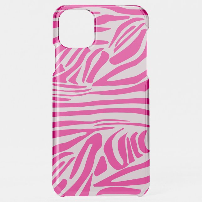 Pink zebra print uncommon iPhone case (Back)