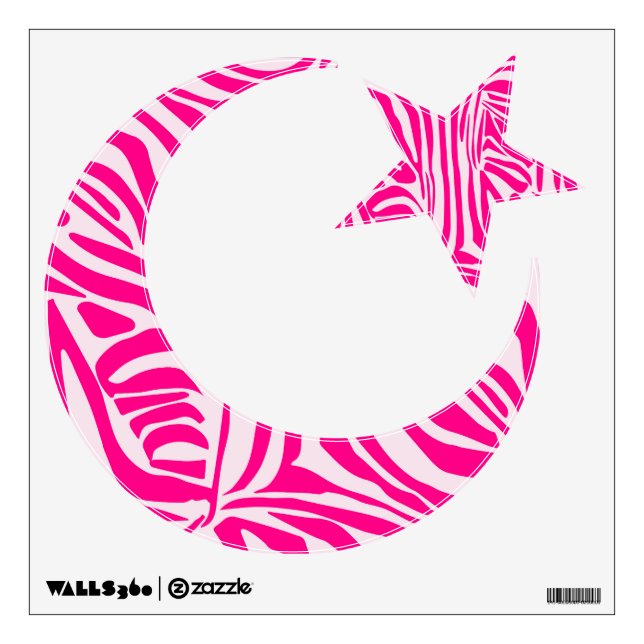 Pink zebra print wall decal (Front)
