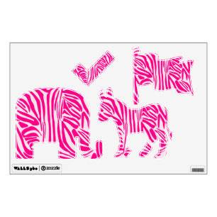 Pink zebra print wall decal