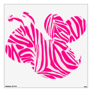 Pink zebra print wall decal
