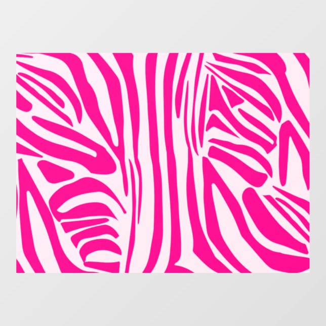 Pink zebra print window cling (Sheet)