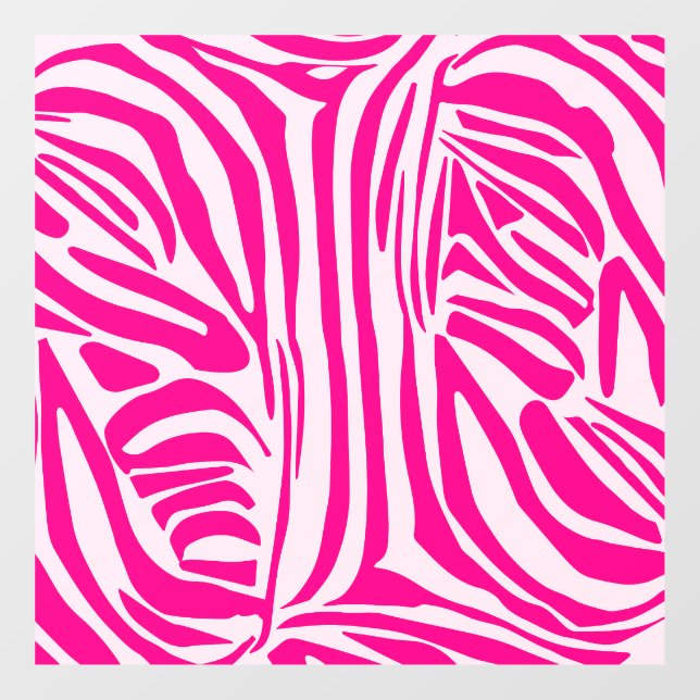 Pink zebra print window cling (Sheet)