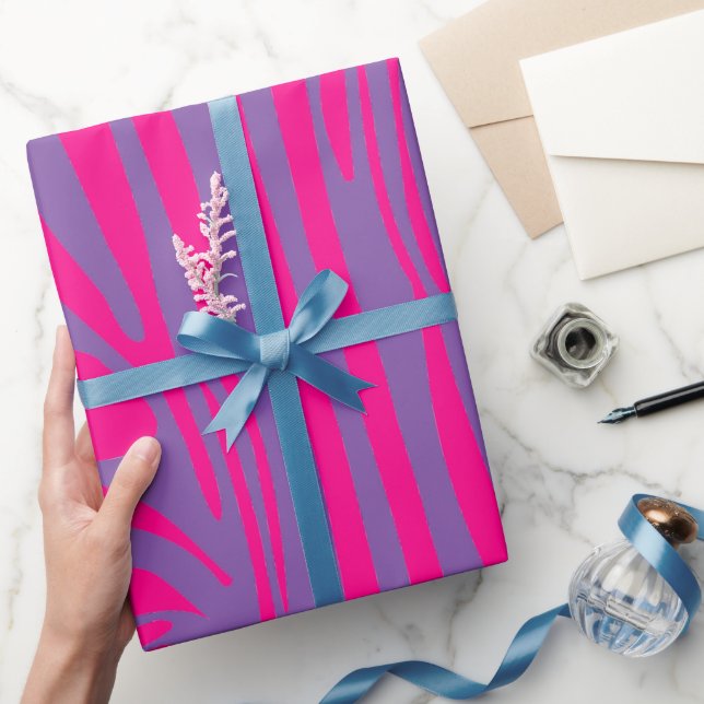 Pink zebra print wrapping paper (Gifting)