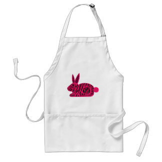 Pink Zebra Rabbit Adult Apron