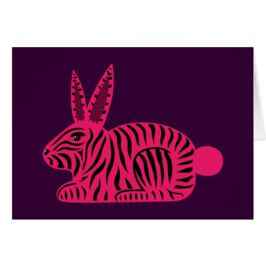 Pink Zebra Rabbit Cards (Front Horizontal)