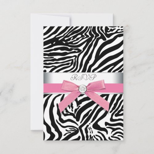 Pink Zebra RSVP Card