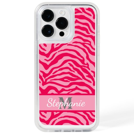 Pink zebra signature  OtterBox iPhone 14 pro max case