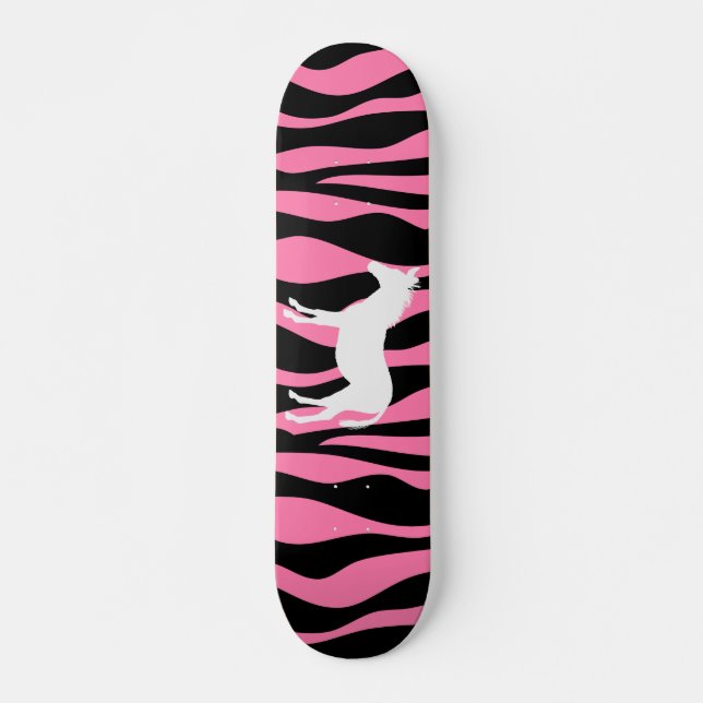 Pink Zebra Skateboard (Front)