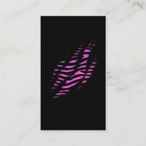 Pink Zebra Skin Print Torn Claw Business Card