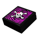 Pink Zebra Skull Jewelry Box