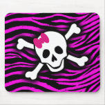 Pink Zebra Skull Mouse Pad