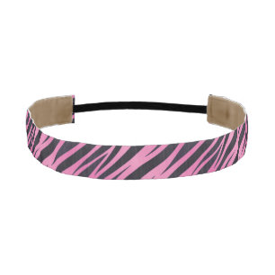 Pink Zebra Stripe Background Athletic Headband