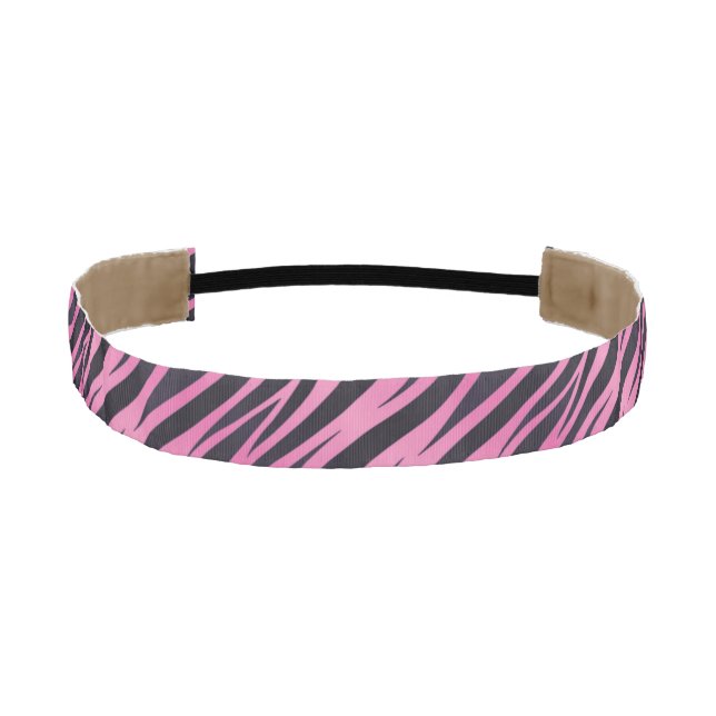Pink Zebra Stripe Background Athletic Headband (Front)