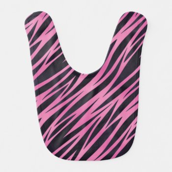 Pink Zebra Stripe Background Baby Bib by boutiquey at Zazzle
