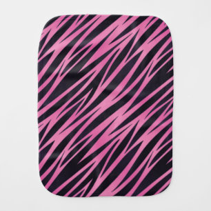 Pink Zebra Stripe Background Baby Burp Cloth