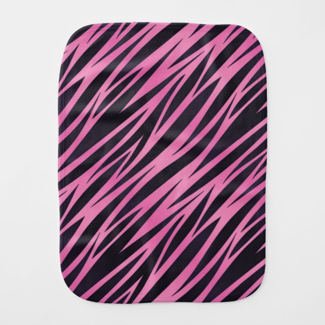 Pink Zebra Stripe Background Baby Burp Cloth (Front)