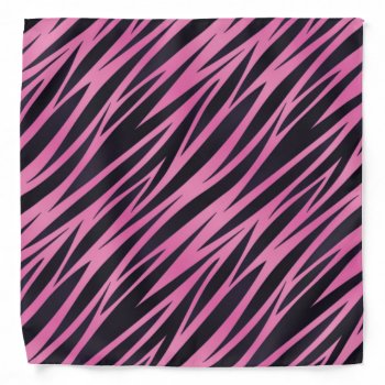 Pink Zebra Stripe Background Bandana by boutiquey at Zazzle