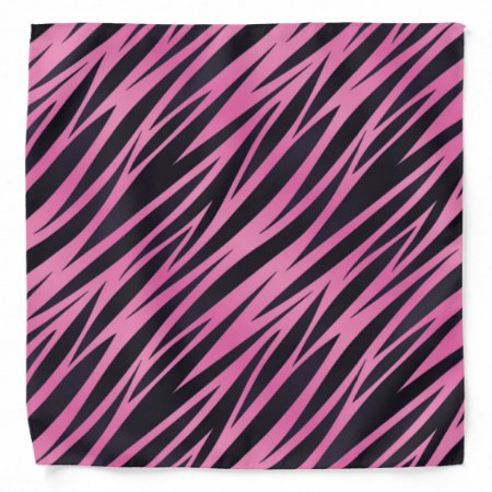 Pink Zebra Stripe Background Bandana