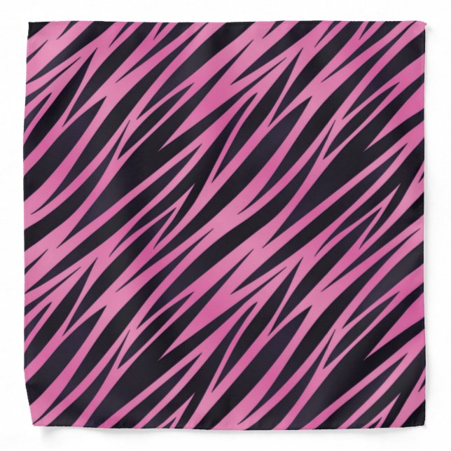 Pink Zebra Stripe Background Bandana (Front)