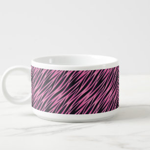 Pink Zebra Stripe Background Bowl