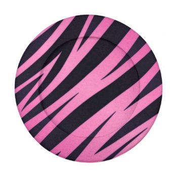 Pink Zebra Stripe Background Button Covers by boutiquey at Zazzle