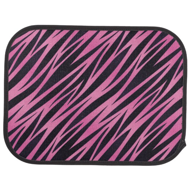 Pink Zebra Stripe Background Car Floor Mat (Rear)