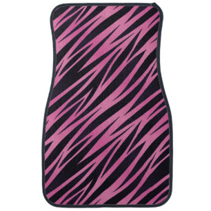Pink Zebra Stripe Background Car Mat