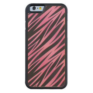 Pink Zebra Stripe Background Carved Maple iPhone 6 Bumper Case