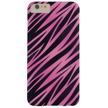 Pink Zebra Stripe Background Barely There Iphone 6 Plus Case by boutiquey at Zazzle