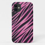 Pink Zebra Stripe Background iPhone 11 Case