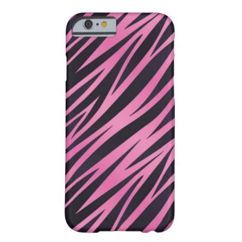 Pink Zebra Stripe Background Barely There Iphone 6 Case by boutiquey at Zazzle