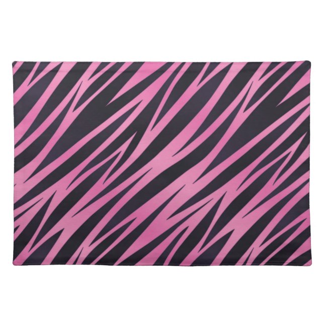 Pink Zebra Stripe Background Cloth Placemat (Front)