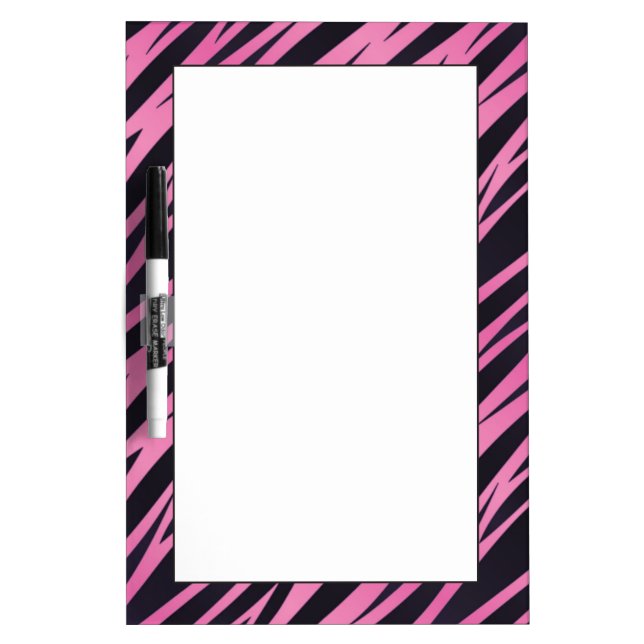 Pink Zebra Stripe Background Dry Erase Board (Front)