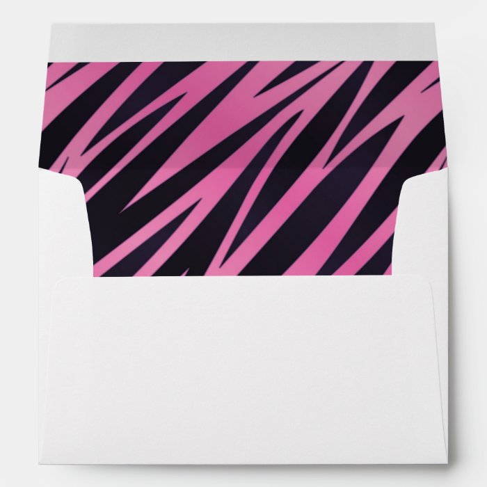 Pink Zebra Stripe Background Envelope