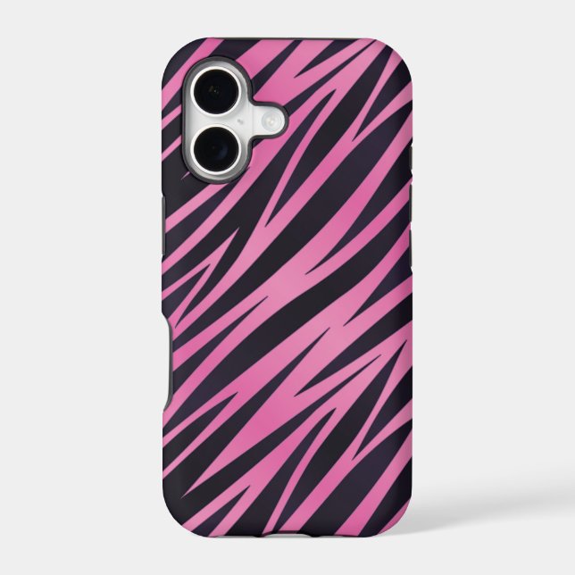 Pink Zebra Stripe Background Iphone Case (Back)