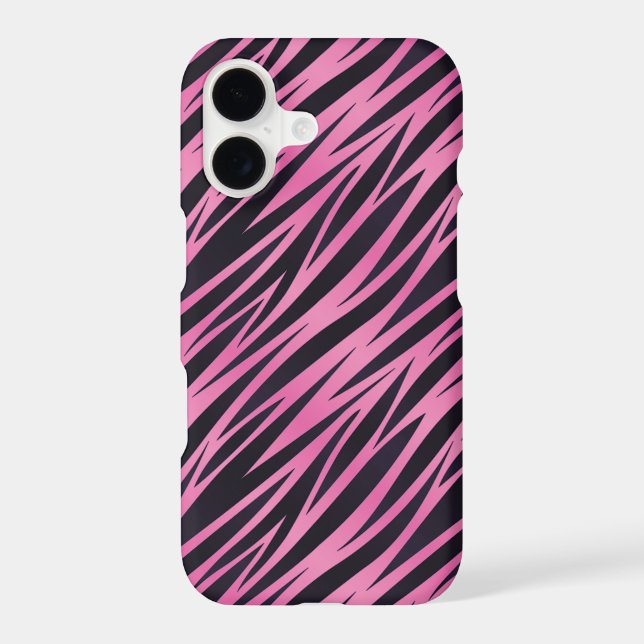 Pink Zebra Stripe Background Iphone Case (Back)