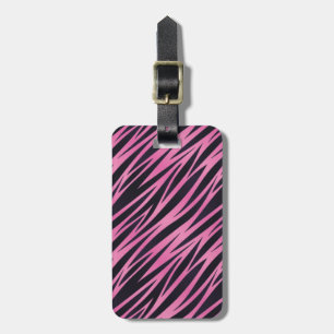 Pink Zebra Stripe Background Luggage Tag