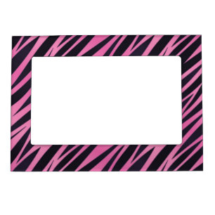 Pink Zebra Stripe Background Magnetic Frame