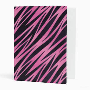 Pink Zebra Stripe Background Mini Binder
