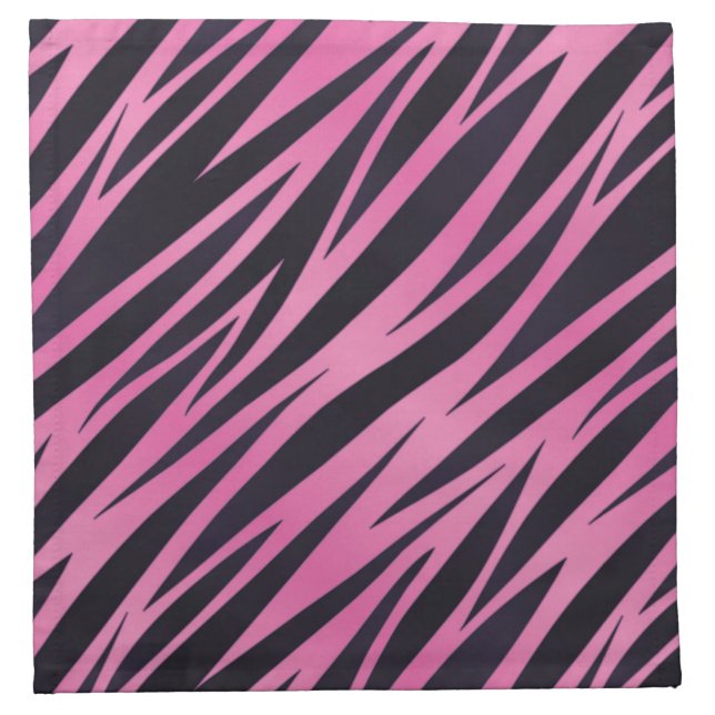 Pink Zebra Stripe Background Napkin (Front)