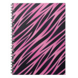 Pink Zebra Stripe Background Notebook